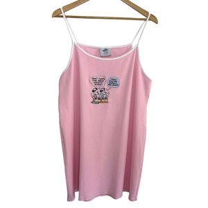 Disney Mickey and Friends Camisole Dress Nightgown Pink Retro Comic Kidcore 2XL